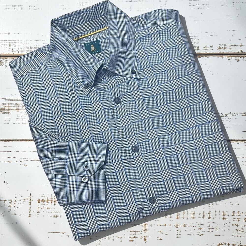 Robert Talbott Glen Plaid Shirt Large Button Up Business Casual Preppy Heritage